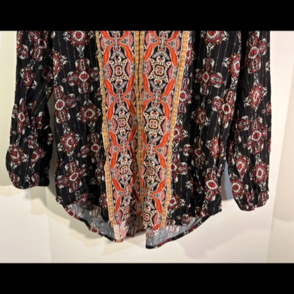 Mason & Belle Peasant Boho Top/Blouse Black/Red/ Multicolor Size S - NWT - Picture 3 of 14